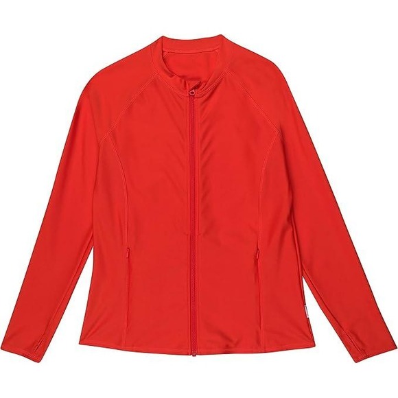 NWT SwimZip Women's Long Sleeve Rash Guard with Pockets & UPF 50+ Sun Protection - Picture 3 of 16